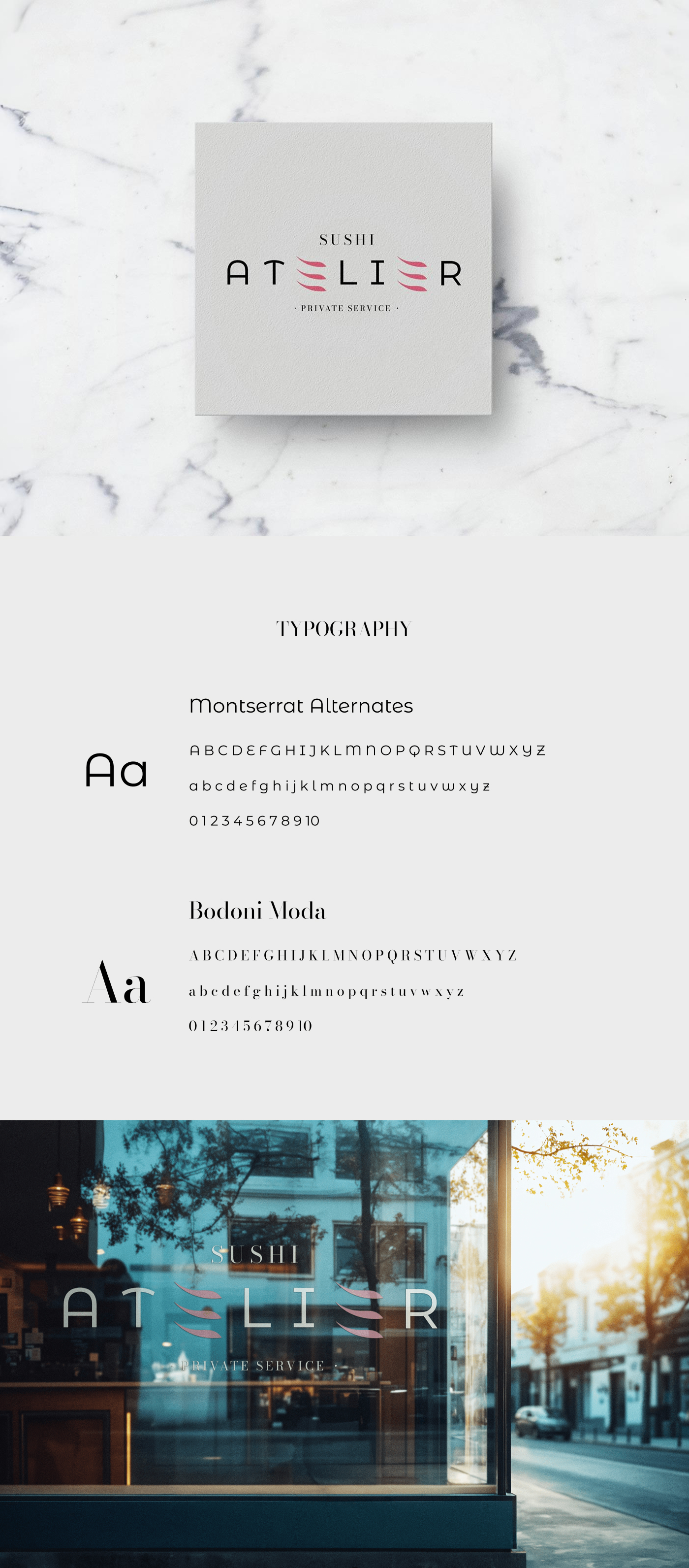 mockup a Sushi Atelier részére