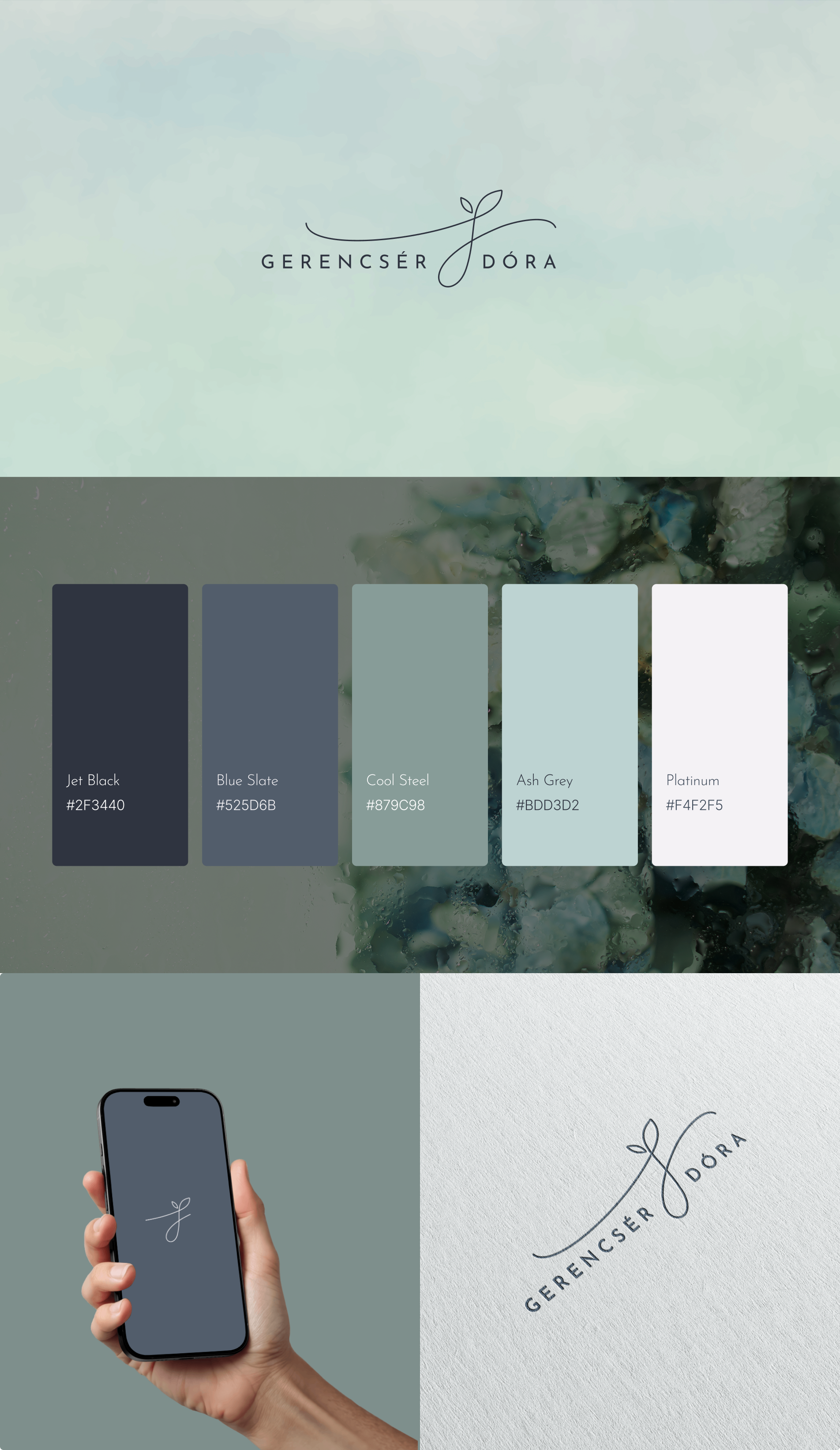 mockup Gerencsér Dóra pszichológus arculati kézikönyvéből