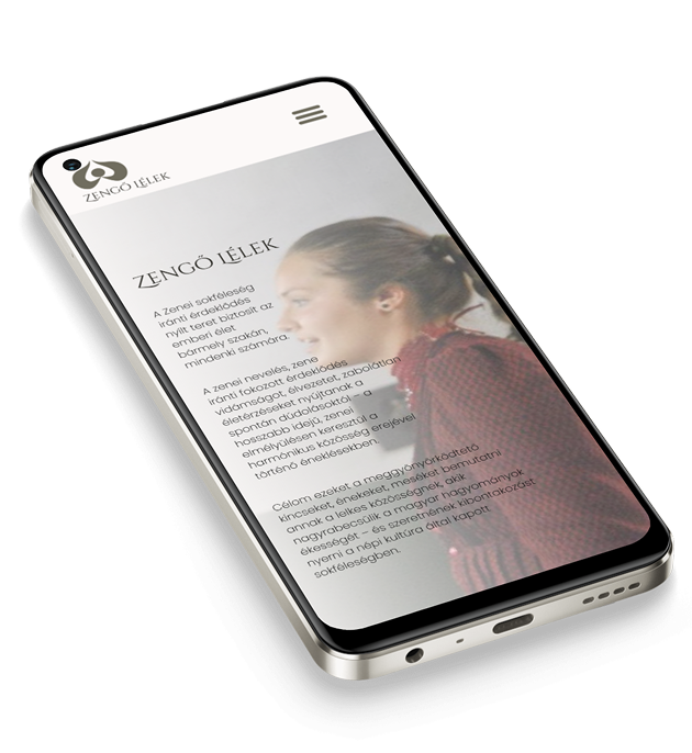 Mockup a weboldal mobilos verziójáról